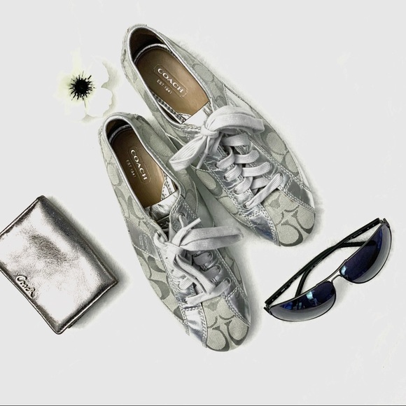 Coach Shoes - Coach • Rare silver metallic shoes